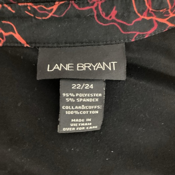 Lane Bryant Black Pullover Top Contrast Collar Cuffs 22/24 - Picture 6 of 6